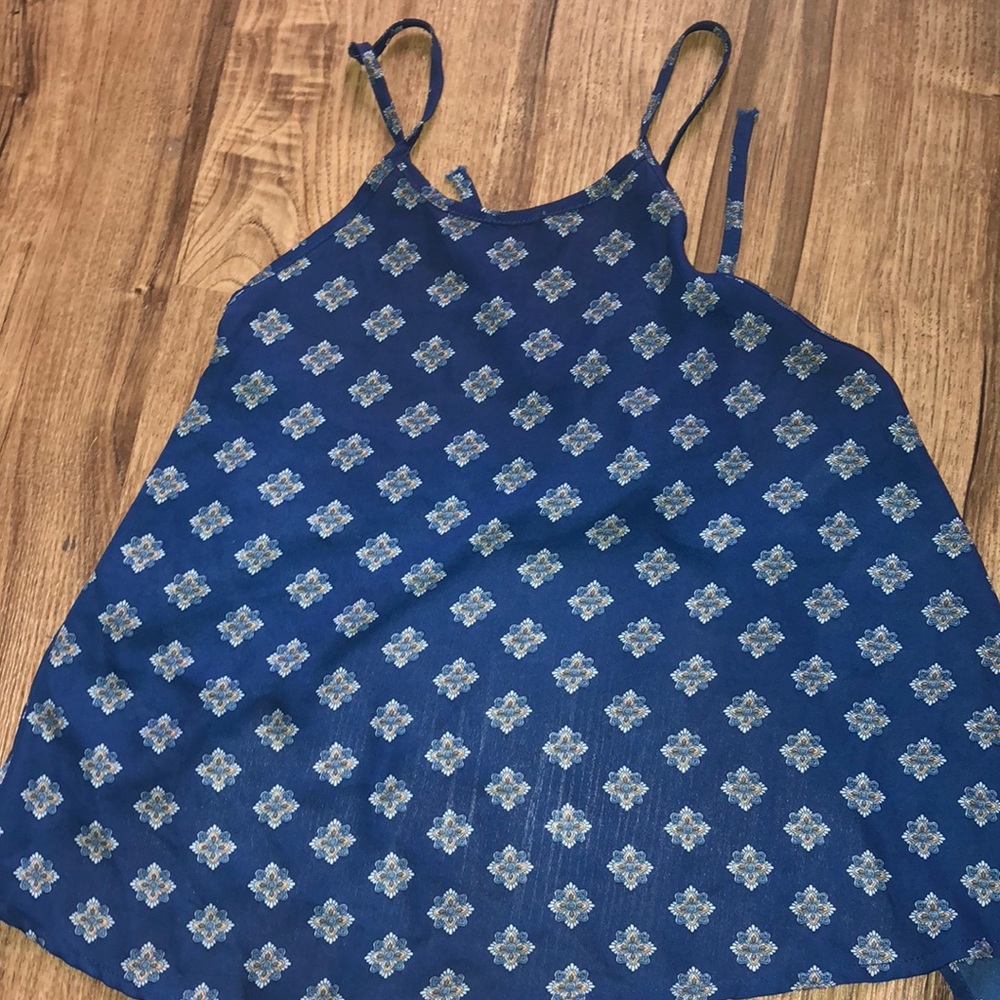 blue silk tie back crop top brandy melville